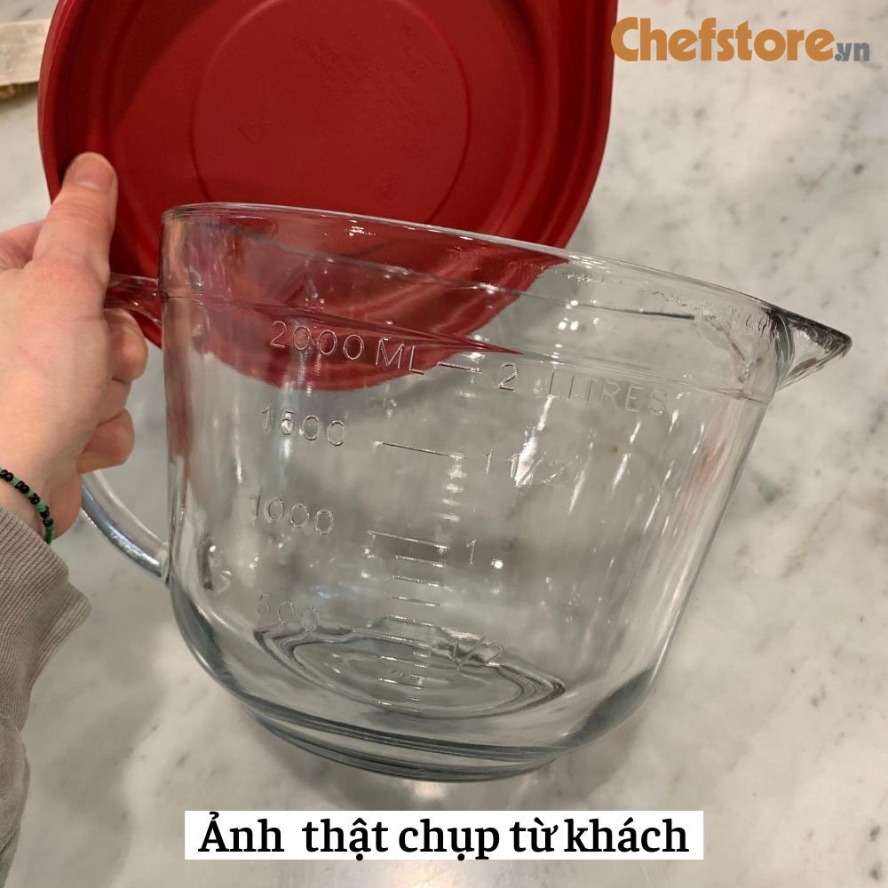 Ca Đong Chất Lỏng 💥 Cốc Chia Vạch Tô Thủy Tinh Làm Bánh Trộn Bột Size 2000 ml Chính Hãng ANCHOR HOCKING MỸ