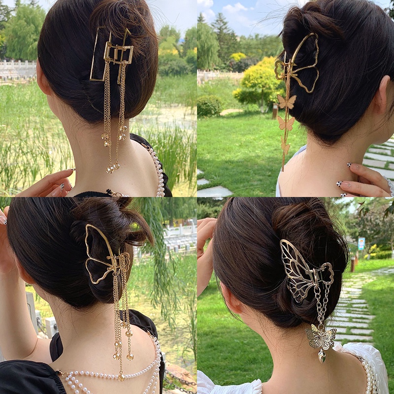 Kẹp Tóc Hình Nơ Lưới Đính Tua Rua Cỡ Lớn Thời Trang Cho Nữ