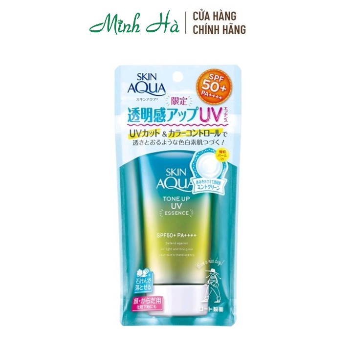 Kem chống nắng Skin Aqua Tone Up UV Essence SPF 50+ PA++++ 80ml giúp nâng tone dành cho da nhạy cảm