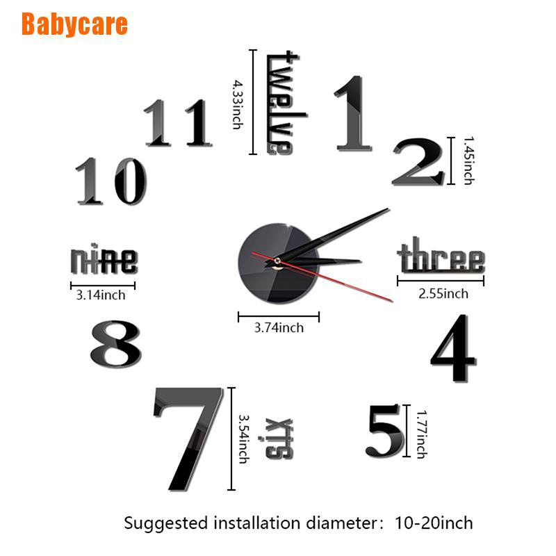 Đồng Hồ Dán Tường Tráng Gương 3d Diy Hiện Đại Trang Trí Nhà Cửa / Văn Phòng