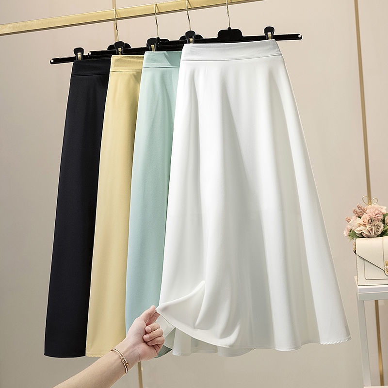 Chân váy COZOK chiffon lưng cao màu trơn thời trang