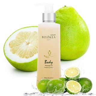 Dầu Massage Body Hương Thơm Chanh Sần Và Bưởi Biyokea Dưỡng Ẩm Da 200ml