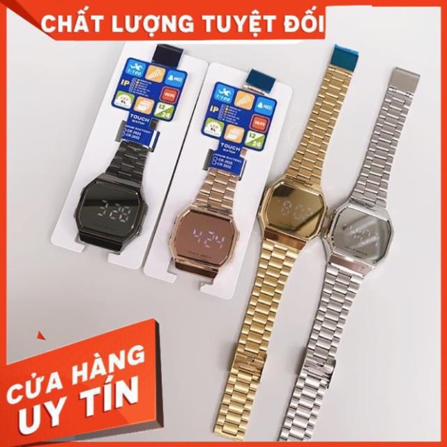 Đồng hồ led nam nữ cảm ứng tráng gương thép không gỉ chính hãng cao cấp unisex D-ZINER LED07-