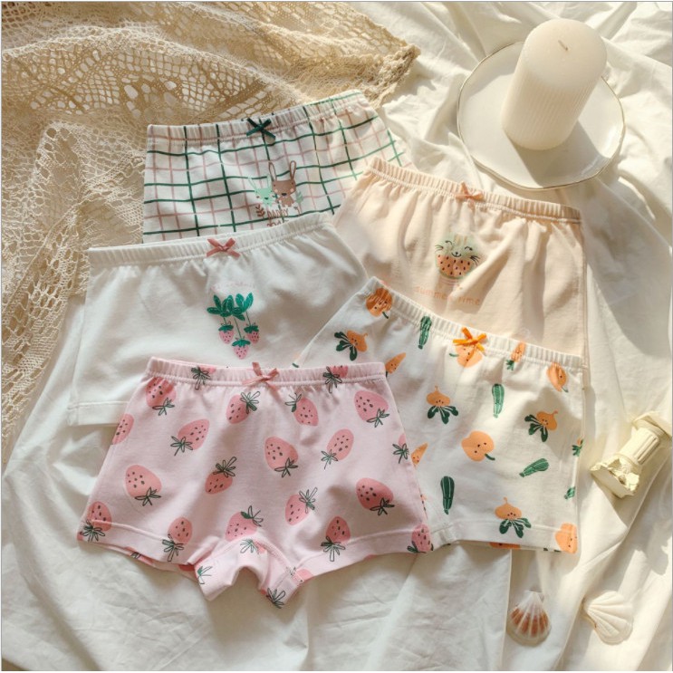 Set 5 Quần Lót Boxer Cotton Hữu Cơ In Họa Tiết Hoạt Hình Dễ Thương Cho Bé Trai