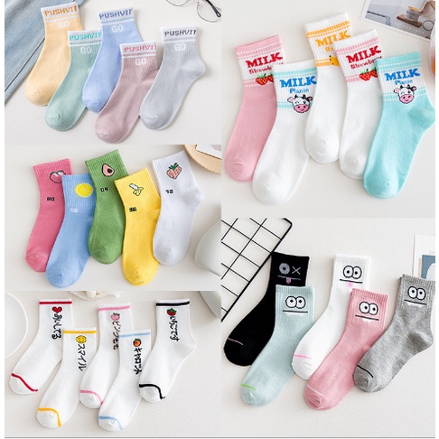 Tất Nữ Mùa Đông Mang Ấm Cho Chân Hình Trái Cây Nhiều Màu Sắc - Vớ Cotton Đa Dạng Mẫu Mã