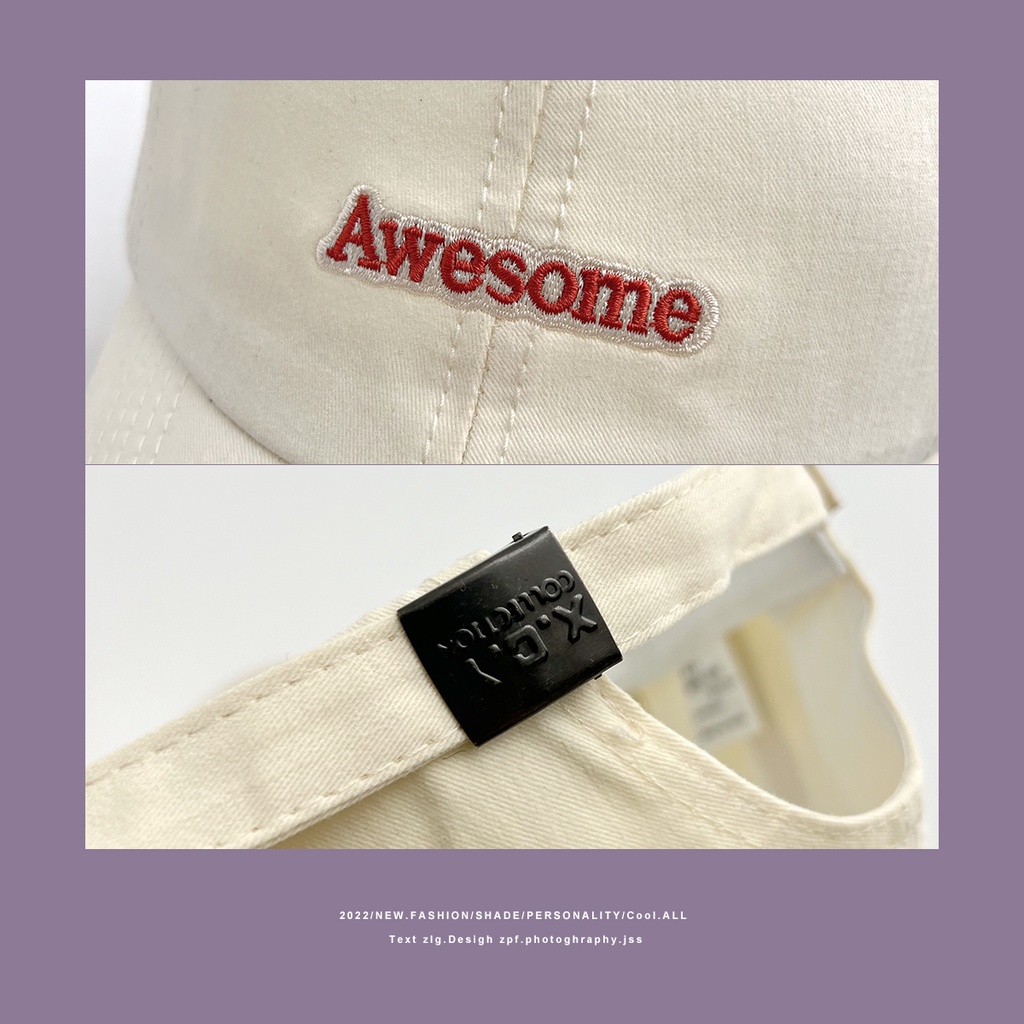 ins Korean version of the college style letter embroidery soft top peaked hat men and women trend fashion wild baseball cap students