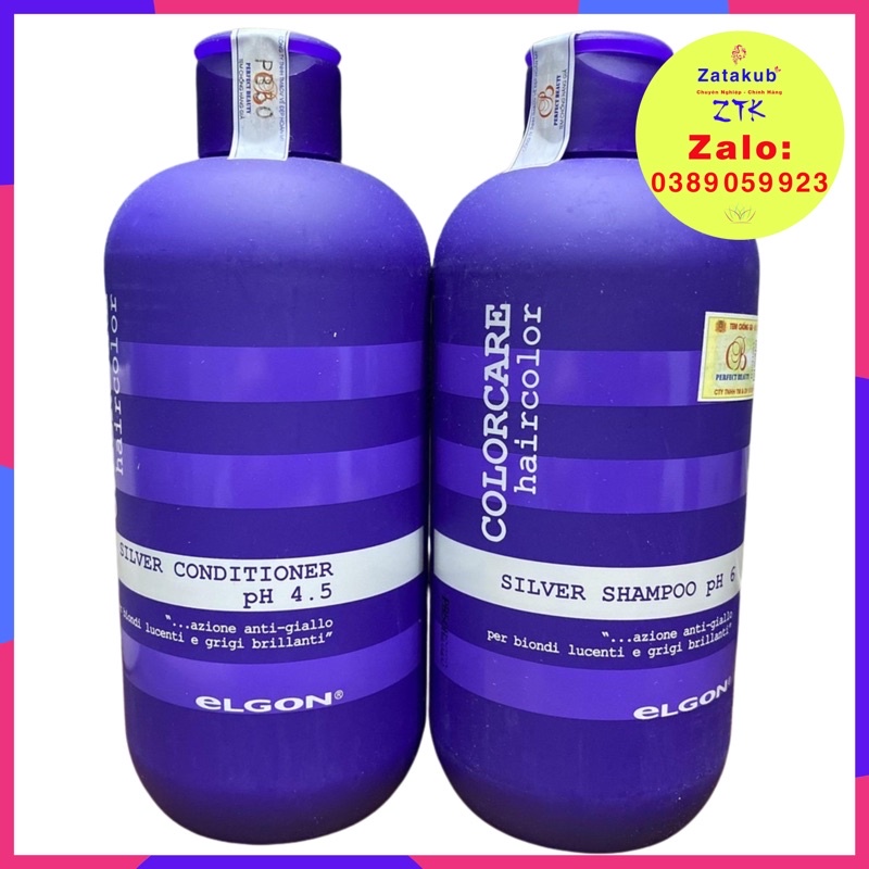 ELGON Gội Xả Khử Sắc Tố Vàng Elgon Silver Shampoo và Conditioner 300mlx2