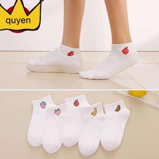 combo 5 đôi vớ hoa quả tất trái cây (màu trắng)