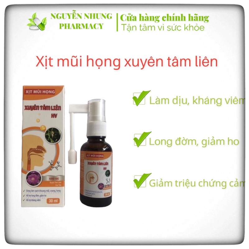 ( Bán sỉ)Xịt mũi họng xuyên tâm liên hỗ trợ tiêu đờm , giảm ho, đau rát họng, thông thoáng mũi họng