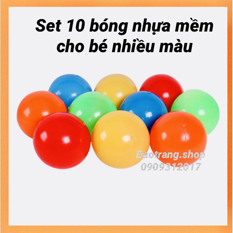 [Siêu rẻ] Combo 10 bóng nhựa mềm, không mùi an toàn, đồ chơi cho bé