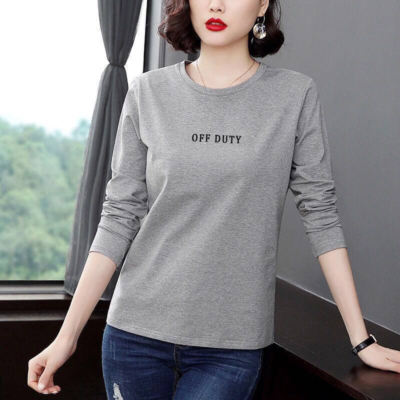 Áo thun tay dài dáng rộng thời trang cho phụ nữ trung niên