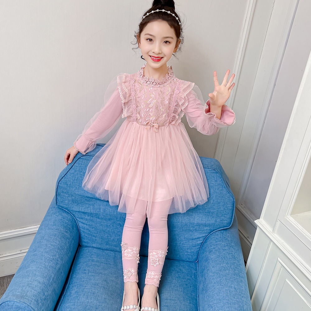 Đầm Công Chúa Tay Dài Cỡ Lớn Thời Trang Mùa Xuân Cho Bé Gái 2021