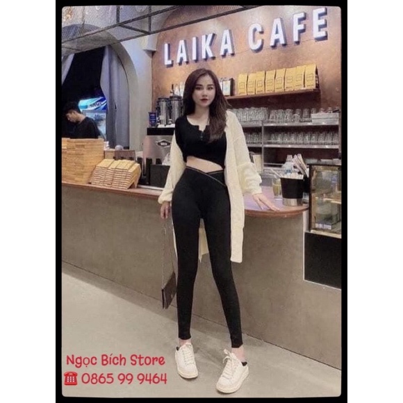[RẺ VÔ ĐỊCH] Quần legging cạp chéo, lưng cao, thể thao