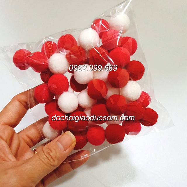 Pompom chọn mầu theo tông nhiều size  - pom pom trang trí túi itabag bánh sinh nhật thiệp