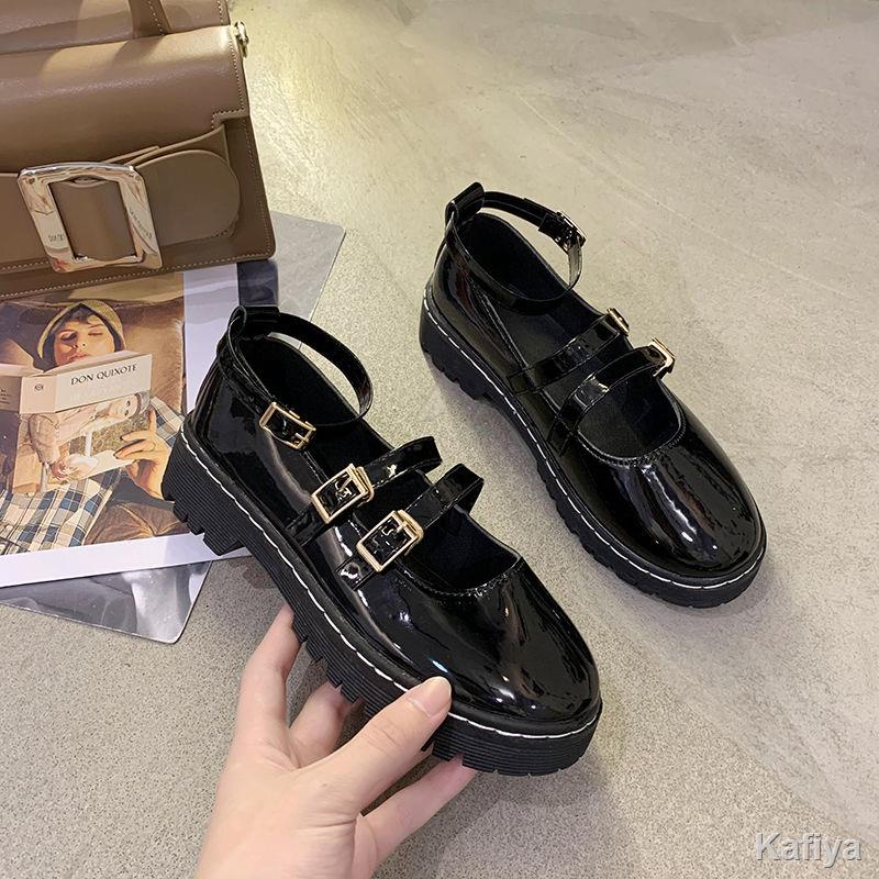 Mùa xuân và mùa thu mới của Nhật Bản giày da nhỏ lolita nữ sinh tất cả phù hợp với giày Mary Jane đế dày màu đen nữ đồng