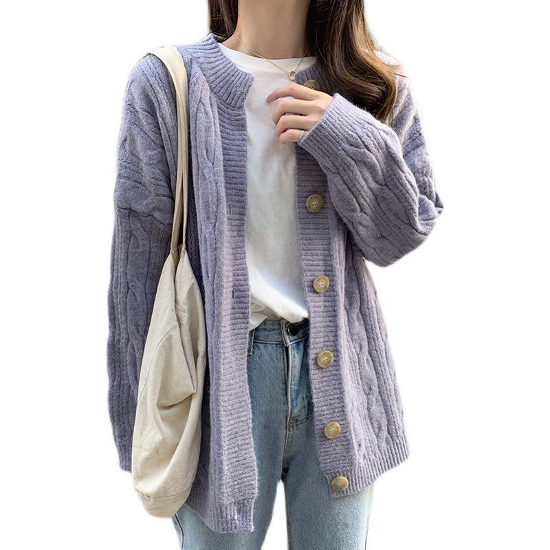 Cardigan dệt len đơn giản kiểu dáng trưởng thành phong cách hàn quốc order Taobao #002