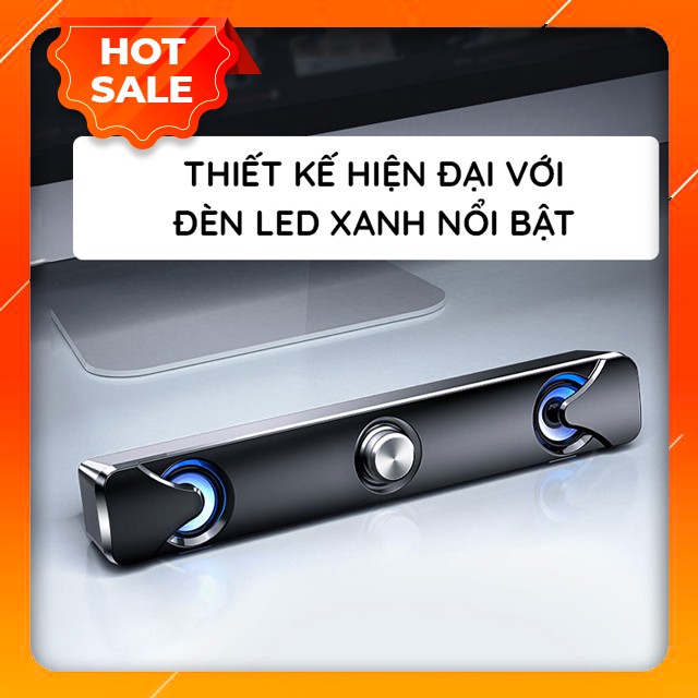 Loa Thanh Soundbar Gaming Để Bàn Sada V110  Có Đèn Led Xanh Dùng Cho Máy Vi Tính PC, Laptop, TivI