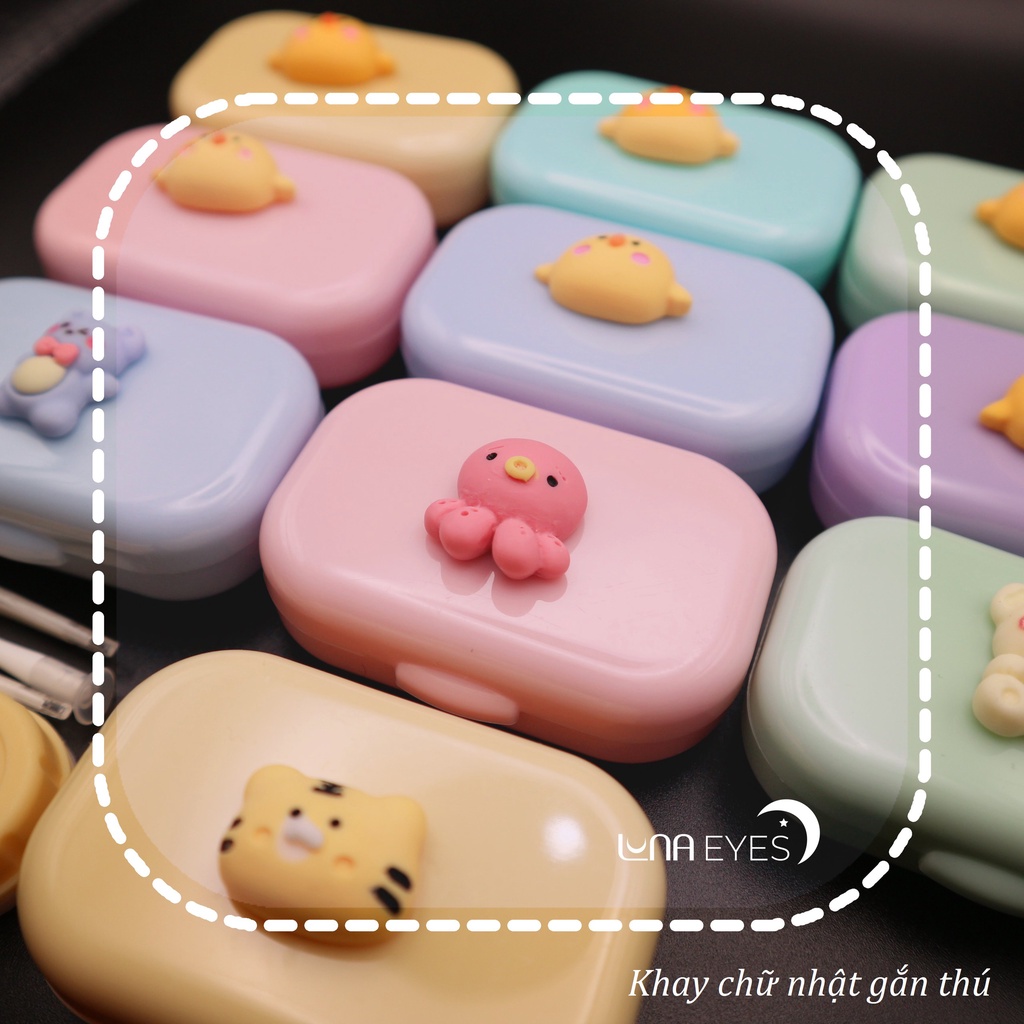 Khay gương chữ nhật ngắn thú kèm dụng cụ đeo lens