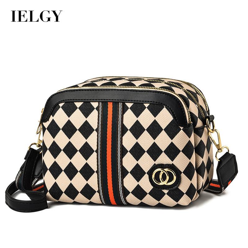 Túi Đeo Chéo Hình Vuông Cỡ Nhỏ Họa Tiết Sọc Caro Thời Trang Cho Nữ