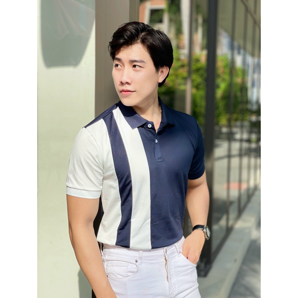 Áo thun polo nam PHỐI cao cấp cổ bẻ vải cá sấu cực đẹp size VNXK