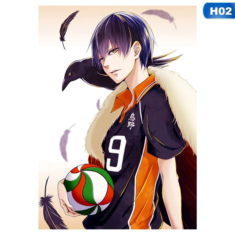 flowersqueen Tấm áp phích treo tường họa tiết phim hoạt hình Haikyuu