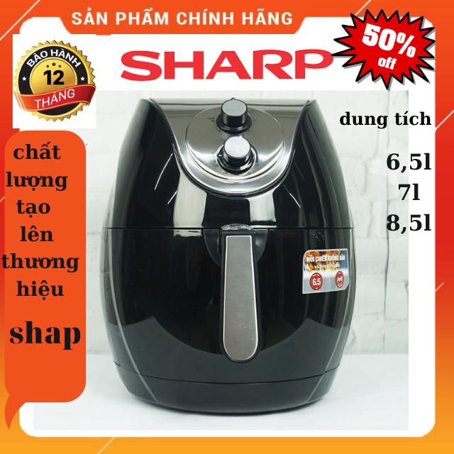 [ HÀNG CHÍNH HÃNG ] Nồi Chiên Không Dầu Sharp- 6,5-8,5LIT-1800W -Nồi To -Chiên Nhanh - Loại Bỏ Dàu Mỡ  Bảo Hành 12 THÁNG