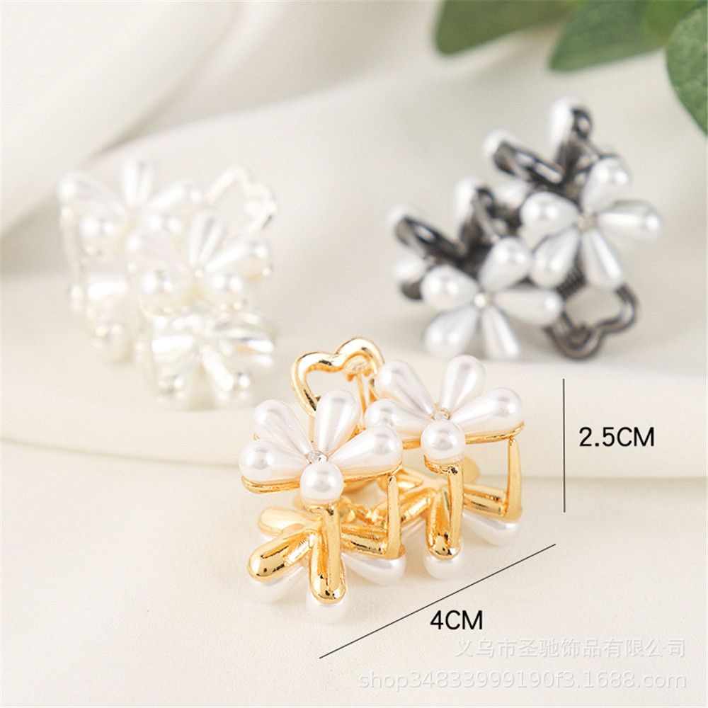 Kẹp Tóc Hình Cánh Hoa Đính Ngọc Trai Giả Thời Trang Cho Nữ