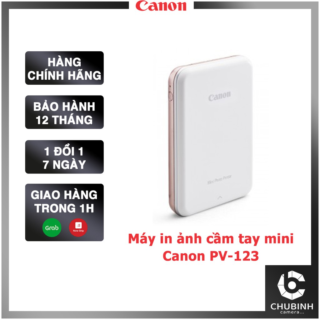 Máy in ảnh Mini Canon PV-123 (Mini Photo Printer) | Chính Hãng | Kèm 10 Tấm Film | BigBuy360 - bigbuy360.vn