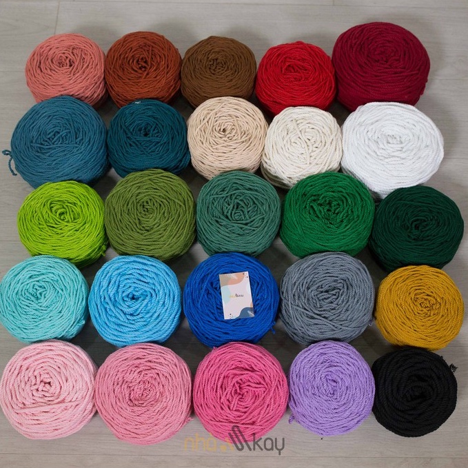 500 gram Dây thừng màu HỒNG ĐẬM macrame 5mm 3 xoắn