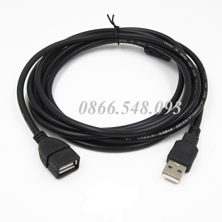 Dây cáp USB nối dài 1.5M màu đen
