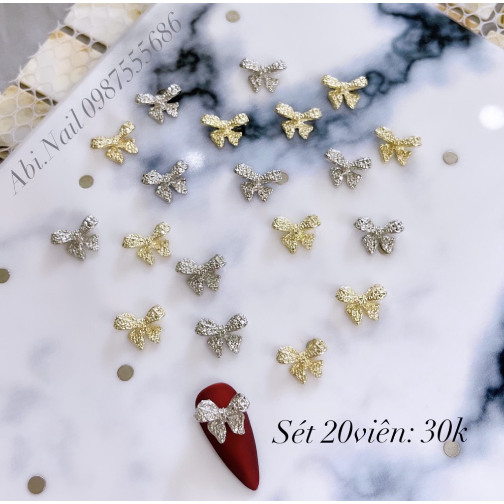 Set charm nơ kim loại 20 cái