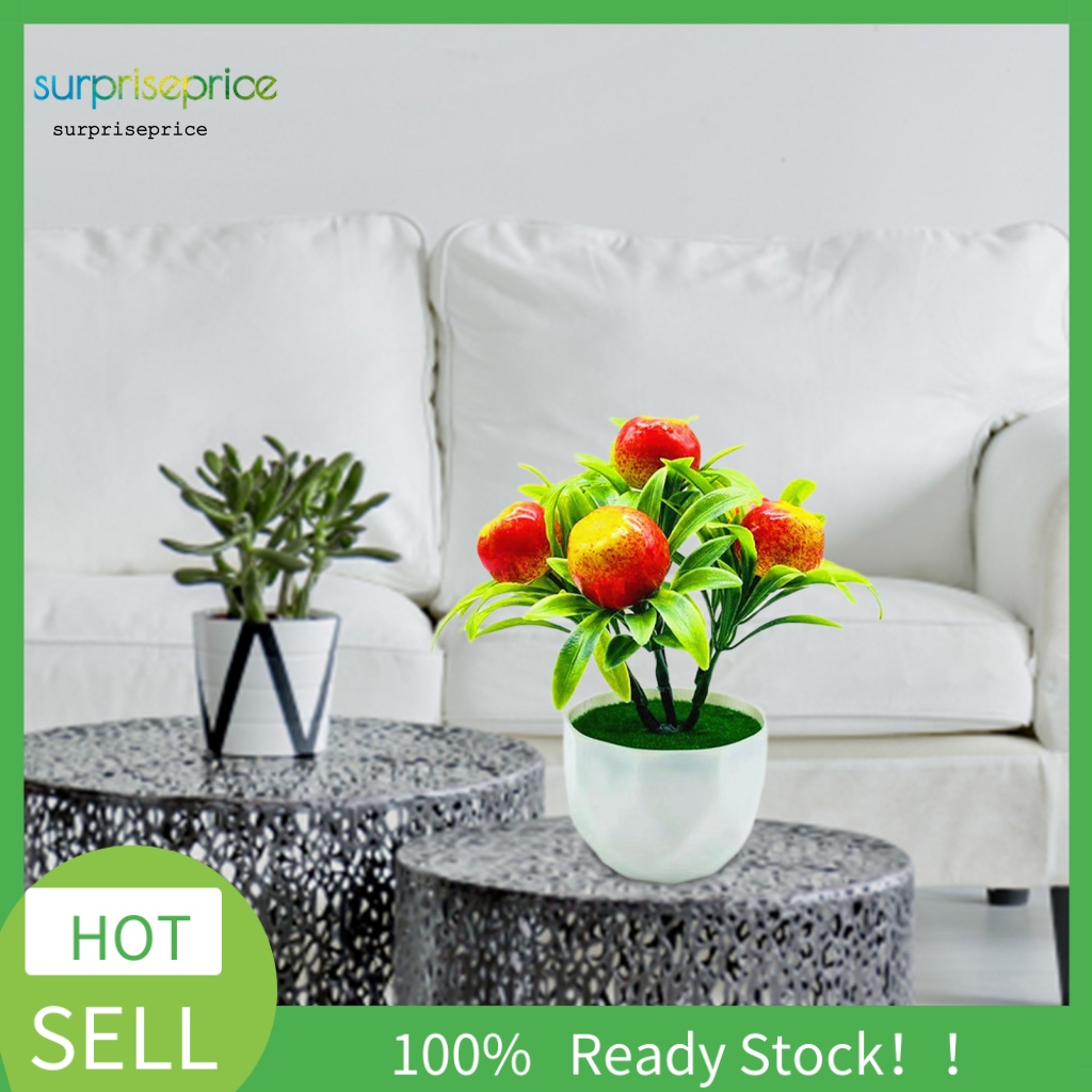 Chậu Cây Lựu Giả Trang Trí Nội Thất Đẹp Mắt