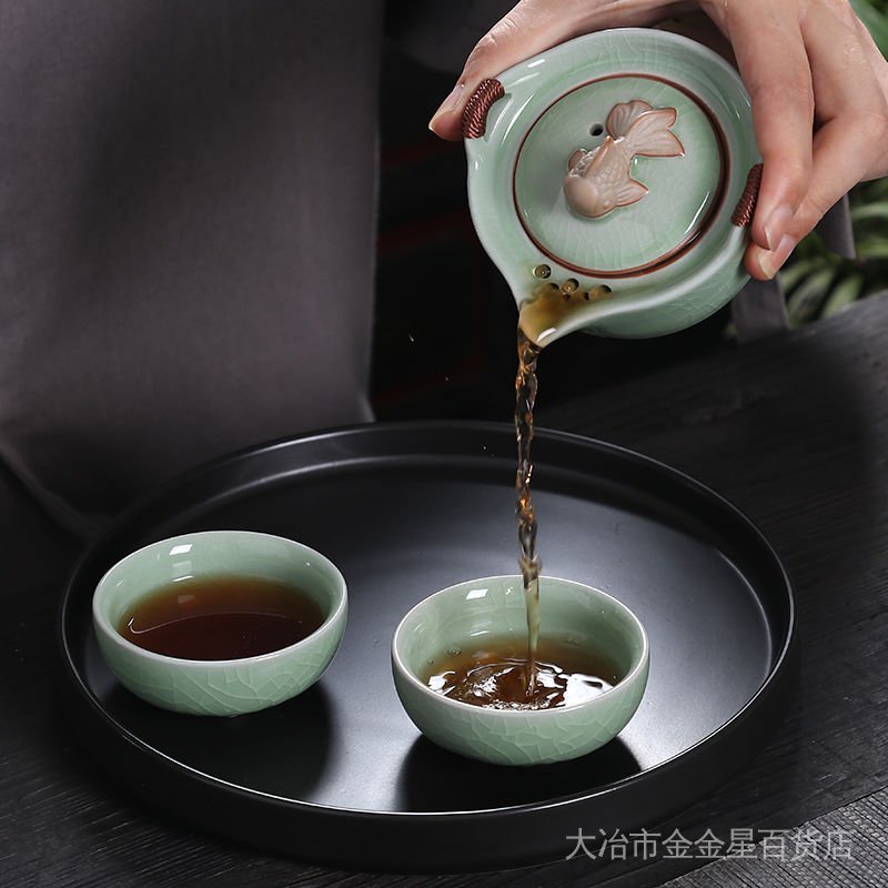 Bộ Ấm Trà Gốm Sứ jingdezhen Anh Trai kiln Suyi Nhanh Chóng Khi Đi Du Lịch kung fu