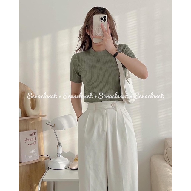 Áo len đũa basic cổ tròn quảng châu hot hit (Ảnh thật/Video)