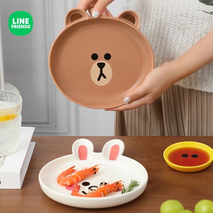Đĩa gốm sứ Line Friends thiết kế siêu dễ thương