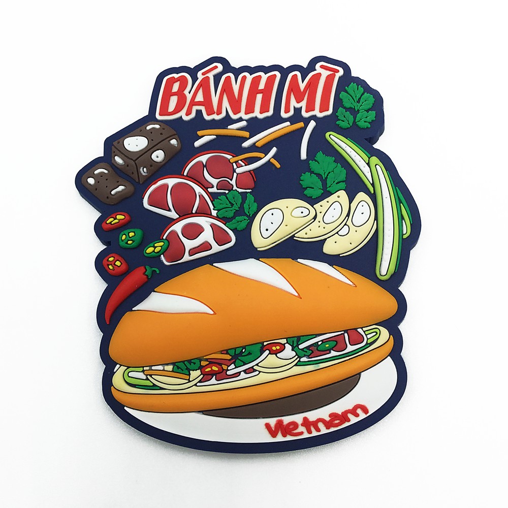 Nam châm trang trí tủ lạnh - Fridge Magnet - Bánh Mì - Vietnam Magnet