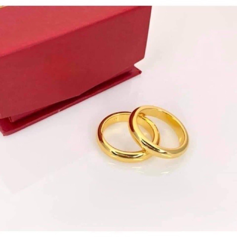 Nhẫn trơn, nhẫn chỉ mạ màu 24 bền màu có khắc 9999 cao cấp<3