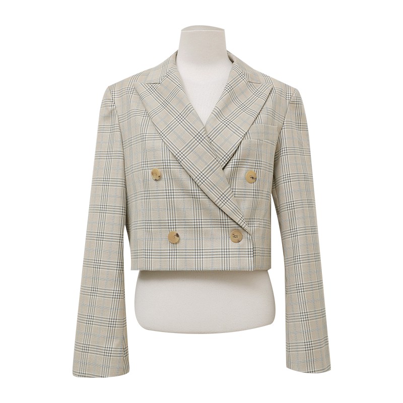 Áo Cropped Check Blazer Stylenanda