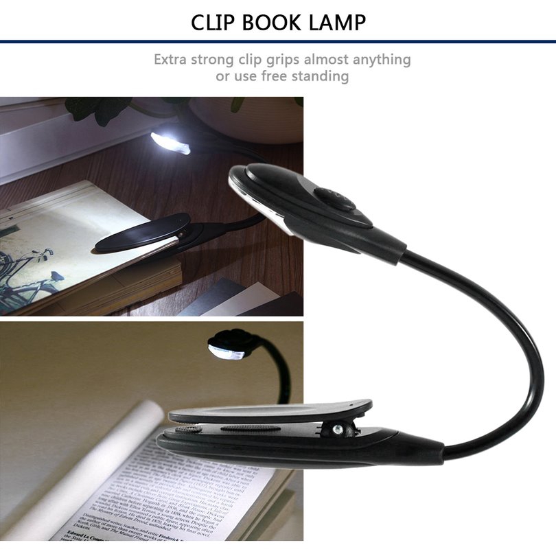 Đèn LED dạng kẹp linh hoạt dùng cho đọc sách/làm việc trên laptop