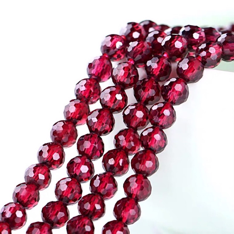 Vòng tay granet cắt giác quấn 3 đẹp Đá phong thuỷ Gia Cát