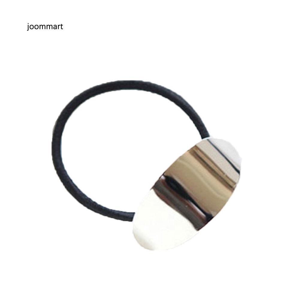 Dây Cột Tóc Đuôi Ngựa Co Giãn Hình Chiếc Lá Bằng Hợp Kim Trơn Mịn Cho Nữ