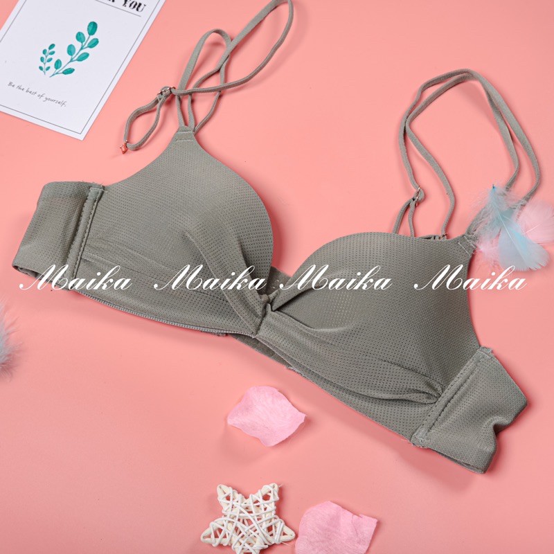 Bộ đồ lót NÂNG NGỰC MAIKA set đồ lót nhún nơ thông hơi không gọng nâng ngực siêu quyến rũ | BigBuy360 - bigbuy360.vn