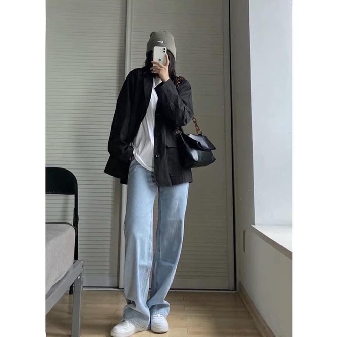 Quần jean cạp cao co dãn siêu hack dáng😘😘