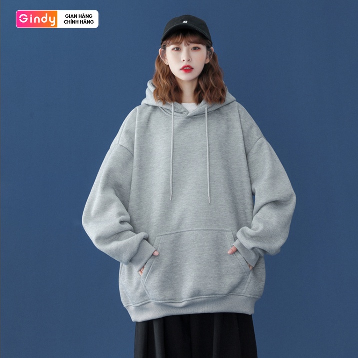 Áo hoodie trơn nam nữ GINDY dài tay có mũ basic form rộng unisex chất nỉ bông thời trang thu đông A11104 | BigBuy360 - bigbuy360.vn