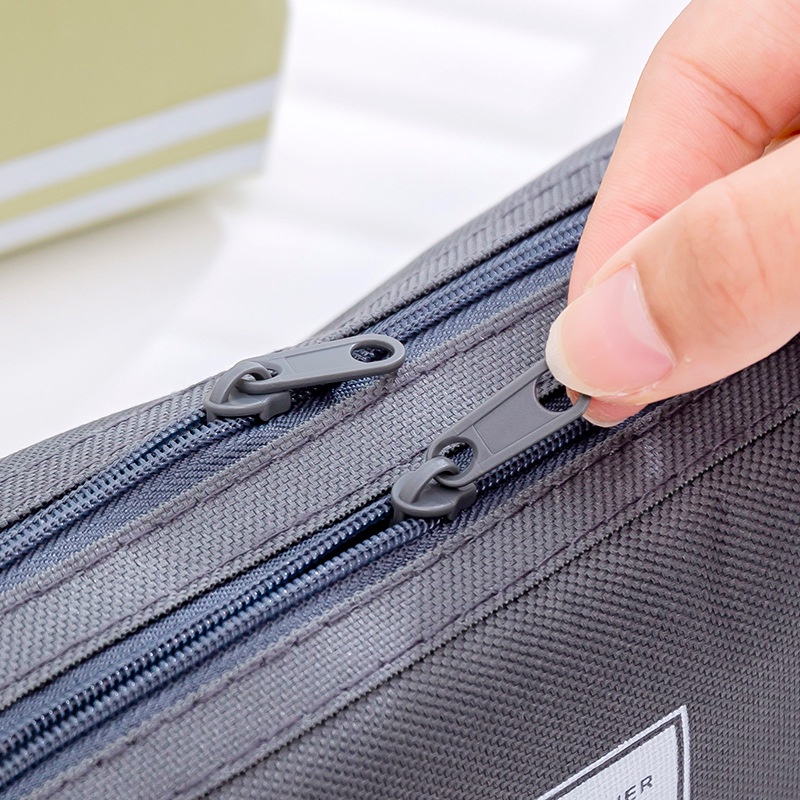 Hộp bút vải dù Oxford 2 ngăn đa năng đựng bút, máy tính casio, mỹ phẩm và các loại đồ dùng học tập có quai treo BMBooks