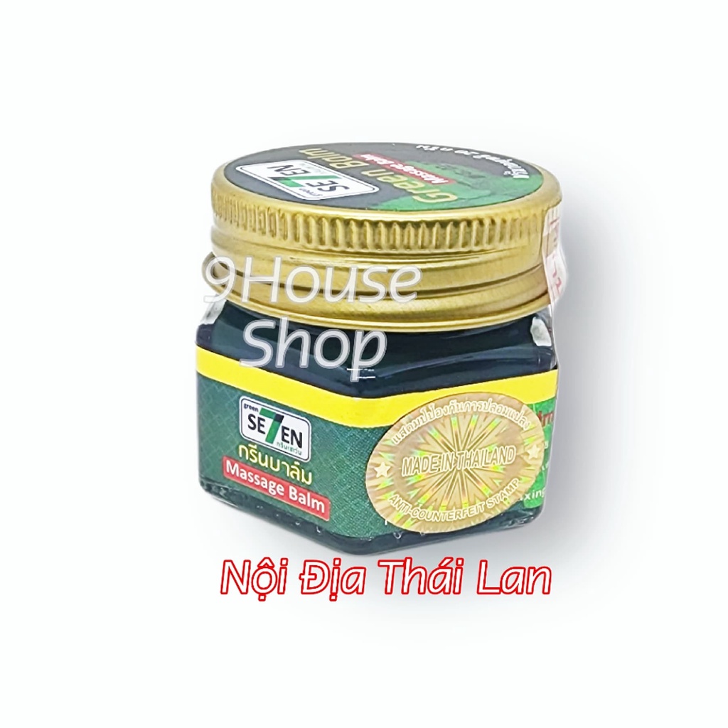 (20gram) 01 Hủ Dầu Cù Là Xanh Massage Seven Green Balm Thái Lan - Cù Là Thơm Số 7