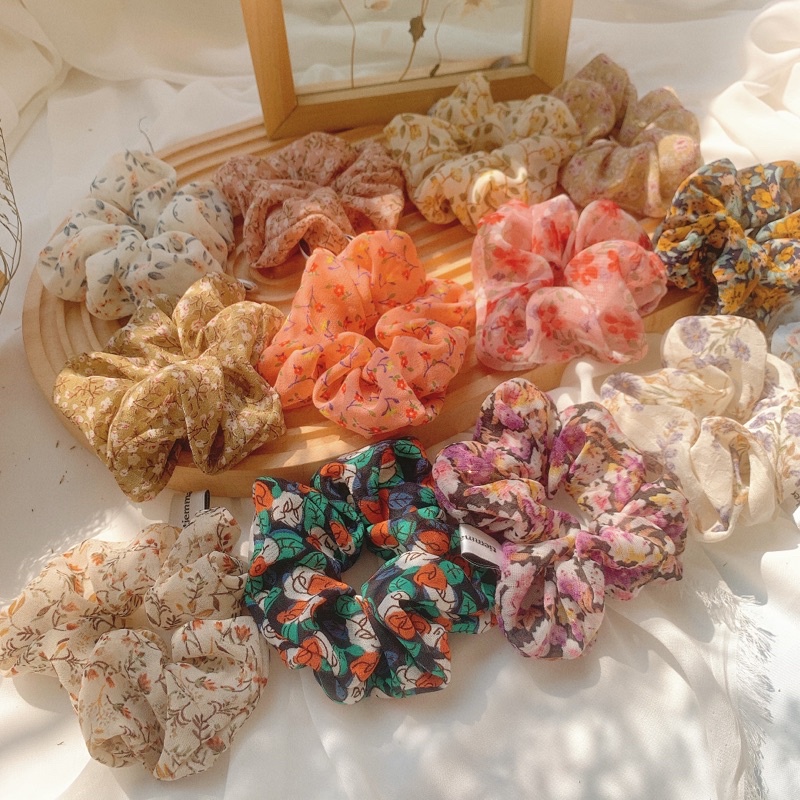 DÂY BUỘC TÓC VẢI SCRUNCHIES SIÊU PHỒNG TIEMMAYKEOKEO, CHẤT LIỆU VOAN TƠ MỀM MẠI NHIỀU MÀU SẮC TONE PASTEL, HÀNG CÓ SẴN