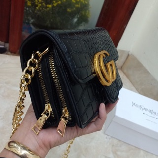 Túi gc 2 khoá da rắn