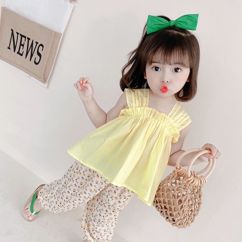 Áo Cotton Không Tay Màu Trơn Phong Cách Nhật Bản Hàn Quốc Thời Trang Mùa Hè Hàng Mới 2022 Dành Cho Bé Gái