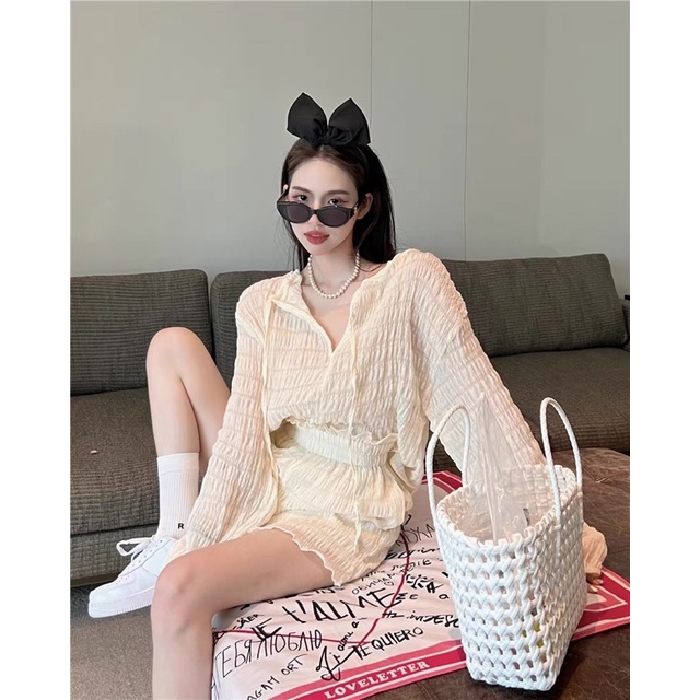 ✨💕Set áo tay dài quần short vải thoáng mát